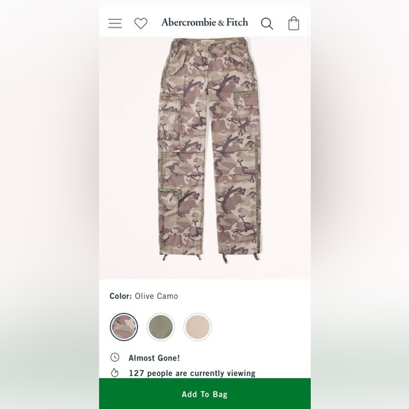 Abercrombie 2000s Utility Pant Camo NWT - Picture 4 of 5